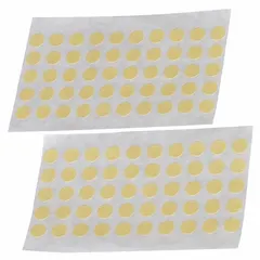 Pre-cut 3/4 in diameter masking tape disc with tan crepe paper backing and rubber adhesive. 7.5 mil thickness. Designed for indoor use on metal surfaces, suitable for masking during painting, powder coating, and oven-cured finishing processes.