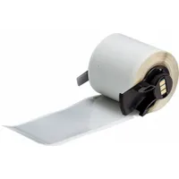 Pre-Cut Label Stock Roll: 1 29/32 in x 4 in, 4 in x 1 29/32 in, Polyester, Silver (MPN M6-38-435)
