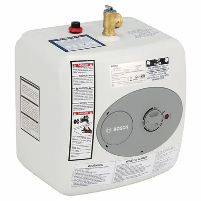 BOSCH Point-of-Use Water Heater: 120V AC, 2.7 gal, 1,440 W, Single Phase - Light-Duty Residential Electric Water Heaters