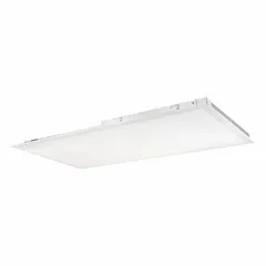 This 2 ft x 4 ft LED flat panel delivers 5300 lumens at 45 watts with selectable color temperatures of 3500K, 4000K, or 5000K. It includes an emergency backup feature for use in commercial and institutional settings where code-compliant egress lighting is required.