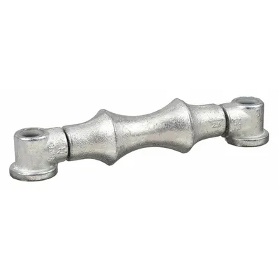 ANVIL Pipe Roll: Galvanized Cast Iron, For 4 in Pipe, 4 3/4 in Roller Lg, 750 lb Load Capacity - Dual Rod Pipe Rollers