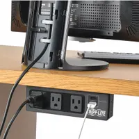TRIPP LITE Outlet Strip: 3 Outlets, 10 ft Cord Lg, 510 J Rated Energy, 15 A Current, Black, 5-15P (MPN TLP310USBS)