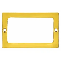 Yellow badge sleeve with horizontal orientation. Overall height 2 1/2 in, badge pouch height 2 1/2 in, width 4 1/4 in. Used to display ID cards or access badges in offices, industrial facilities, and security checkpoints.