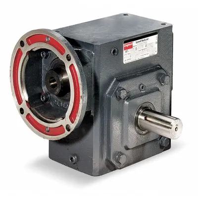 Dayton Speed Reducer: 15:1, 117 RPM, 1.5 hp Input Max, 614 in-lb Output Max, Keyed - Direct-Drive Right-Angle Speed Reducers