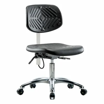 OEM Chair: Polyurethane, Armless, Ht Range 17 1/2 in to 22 3/4 in, 16 in Seat Wd - Polyurethane ESD & Cleanroom Chairs