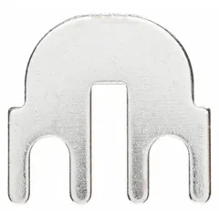 Gray jumper for bridging connections on terminal blocks. Compatible with manufacturer model number 6YH67. Used in industrial control panels and distribution systems to link circuits.