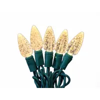 LED Holiday String Lights: Strawberry Shape, 23 11/16 ft Lg, Warm White, 70 LEDs, 5.2 W, 120 V AC (MPN 60RG23)