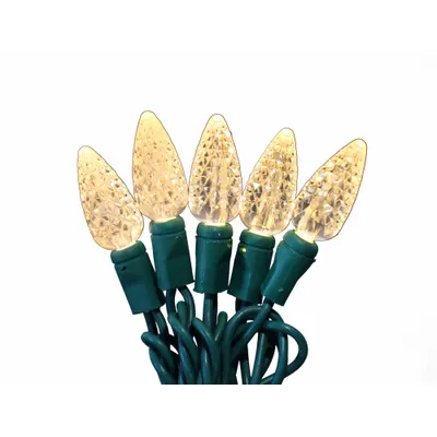 OEM Holiday String Lights: Strawberry Shape, 23 11/16 ft Lg, Warm White, 70 LEDs - Pinecone-Shaped Lights