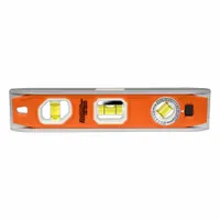 JOHNSON LEVEL Torpedo Level: Level & Plumb, Torpedo, 0 Non-Cushioned, 10 in Overall Lg, V-Grooves (MPN 1435-1000ADJ)