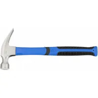 Straight Claw Hammer: Steel, Ribbed Grip, Fiberglass Handle, 16 oz Head Wt, 13 in Overall Lg, Smooth (MPN 6DWH6)