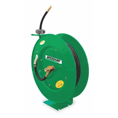 SPEEDAIRE Spring Return Hose Reel: 75 ft (1/2 in I.D.), 1/2 in MNPT x 3/4 in MNPT - Standard Air or Water Spring-Return Hose Reels