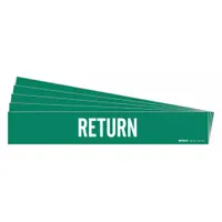 Pipe Marker: Return, Green, White, Fits 8 in and Larger Pipe O.D., 1 Pipe Markers, 5 PK (MPN 7242-1HV-PK)