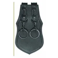 AIRTEK Key Holder: Black, Leather, Plain, 5 in x 115 mm, Snap Closure, For 2 1/4 in Belt Wd (MPN 1489PB)