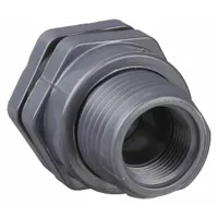 HAYWARD Bulkhead Tank Fitting: PVC Body, 1 in Female Socket Inside, 1 in Female NPT Threaded Outside (MPN BFAS1010CFS)