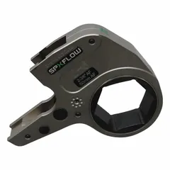 Steel torque wrench cassette with hex drive and low clearance links for bolting in confined spaces. Delivers 2,134 N-m (1,575 lb-ft) torque, max capacity 60 mm. Suitable for industrial maintenance and assembly tasks requiring precise torque application.