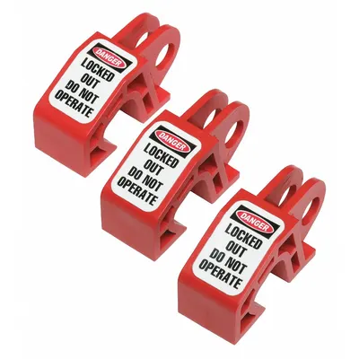 ABILITY ONE Clamp-On Circuit Breaker Lockout, 120/277V AC, 3-Pack - Clamp-On Circuit Breaker Lockouts