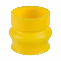 Yellow plastic bellow seal ring nut for 22 mm panel mounting. Provides sealing protection at the operator interface for push button stations. Suitable for use with XB4 and XB5 series operators.