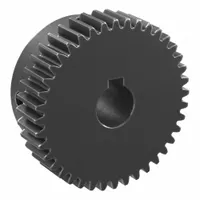 Spur Gear: Module m 1, 40 Teeth, 10 mm Bore Dia, Black Oxide Coated Carbon Steel, 20° Pressure Angle (MPN SS1-40B)