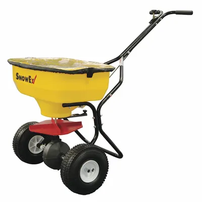 SNOWEX Manual Walk-Behind Spreader: Snow Removal and De-Icing, 100 lb Capacity - Salt & Ice Melt Spreaders