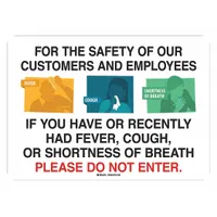 For The Safety Of Our Customers Sign: 10 in x 14 in Nominal Sign Size, Polyester, White, 10 in Ht (MPN 170177)