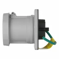 LEVITON Pin and Sleeve Receptacle: Gray, 120/208V AC, Three Phase, 100 A, 4 Pole, 5 Wire (MPN M5100R9WLEV)