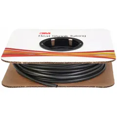 Standard heat shrink tubing for insulating and protecting electrical wires, cables, and connections. Provides abrasion resistance, strain relief, and environmental sealing when heated. Black, 50 ft length on spool.