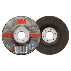 Ceramic abrasive wheel for cutting and grinding carbon and stainless steel in a single operation. Type 27 depressed center design with 36 grit. Measures 4-1/2" diameter, 1/8" thickness, 7/8" arbor hole. Supplied in a 20-pack. Suitable for metal fabrication, maintenance, and repair tasks.