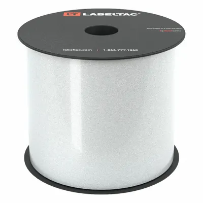 CREATIVE SAFETY SUPPLY LabelTac Pro Model Reflective Supply: 4 in x 75 ft, Vinyl, White (Gloss) - LabelTac Thermal Transfer Continuous Label Rolls