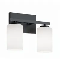 Decorative Vanity: Black, 60 W, 120V AC, Dimmable, 13 in Lg, 5 1/2 in Wd, 8 3/4 in Ht (MPN LEOV1309MBBK)