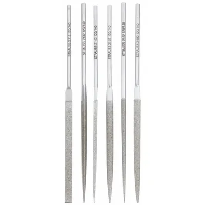 STRAUSS Needle File Set: Crossing/Equaling/Half Round/Round/Square/Triangular - Diamond-Coated Needle File Sets