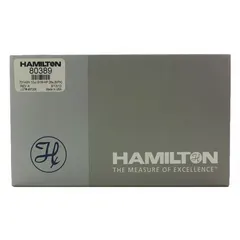 HAMILTON Syringe: 10 ul Capacity - mL, Microliter, Borosilicate Glass, PTFE, Replaceable Tip, PTFE (MPN 80389). Key specifications — Attachment Type: Cemented; Plunger Material: PTFE; Needle Point Style: Agilent Syringe; Needle Type: Cemented; Tip Material: PTFE; Barrel Material: Borosilicate Glass; Brand: HAMILTON; Compatible Needles: Cemented.
