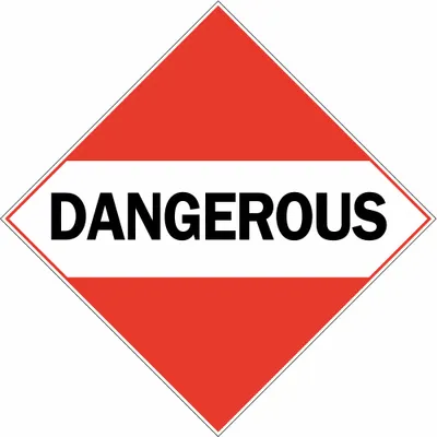BRADY Dangerous Placard, 10 3/4 in x 10 3/4 in