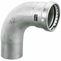 VIEGA MEGAPRESS Crimp Elbow Fitting: 3 in Pipe x 3 in Pipe Size, Press-fit x FTG, FKM (MPN 95520)