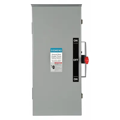 Siemens Safety Switch: Non-Fusible, 100 A, Three Phase, 240V AC, Galvanized Steel - Non-Fusible Safety Switches