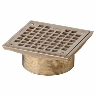 JAY R. SMITH MFG. CO Grate: A, Square, 5 in Overall Wd, 2 1/8 in Overall Ht, Nickel Bronze - Light-Duty Floor Drain Grates (Class A)