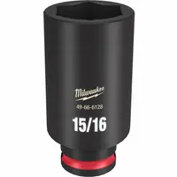 MILWAUKEE Deep Impact Socket: 3/8 in Drive Size, SAE, 15/16 in Socket Size, 6-Point, Deep, Friction (MPN 49-66-6128)