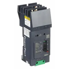 2-pole molded case circuit breaker rated 50 A at 525V AC with a maximum interrupting rating of 100kA at 240V AC. Features fixed instantaneous trip, AB phase connection, and I-Line ON End terminal connection. Suitable for overcurrent protection in power distribution panels and switchboards.