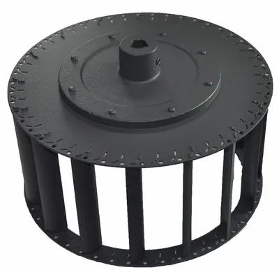 Dayton Blower Wheel: Forward-Curved, 9 in Dia, Steel Wheel, 1 Inlets, 1/2 in Bore - Single-Inlet Forward-Curved Blower Wheels
