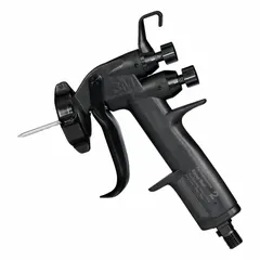 This HVLP spray gun from 3M features a composite body and a 1/4 in BSP air inlet. It delivers a spray pattern width of 1/16 in to 1/16 in with an air consumption of 13 CFM. Designed for applying coatings, paints, and primers, it includes an air control valve for precise regulation. Suitable for industrial finishing and maintenance painting tasks.