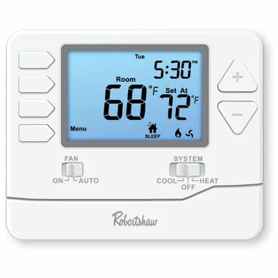 Robertshaw Digital Wall Thermostat: Heat and Cool, Manual - Standard Thermostats