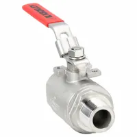 This KECKLEY ball valve is a straight, two-way, full port valve with a stainless steel body. It has 1-inch male NPT by female NPT connections and a locking lever handle. Suitable for on/off flow control in industrial piping systems handling liquids, gases, or steam