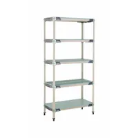 METRO Industrial Shelving Starter: 18 in x 36 in, 74 in Overall Ht, 5 Shelves, Antimicrobial (MPN 5X337HX3)