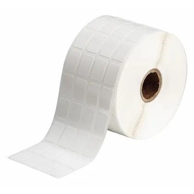BRADY Wraparound Label: 3/4 in x 1/2 in, Vinyl, Black on White - Brady Precut Label Rolls
