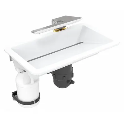 BRADLEY Bathroom Sink Kit: Designer White, Terreon, 24 1/2 in Overall Lg - Undermount Bathroom Sinks with Faucets