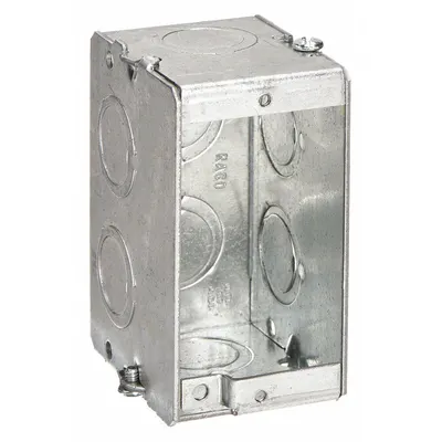 RACO Electrical Box: Steel, 1 Gangs, 2 1/2 in Box Dp, 2 3/16 in Box Wd - Masonry Electrical Boxes
