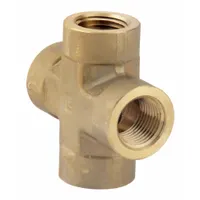PARKER Metal Pipe Cross: Cross, 1/2 in x 1/2 in x 1/2 in x 1/2 in, 1,900 psi, 2 7/16 in Lg (MPN 1/2 KMMOO-B)