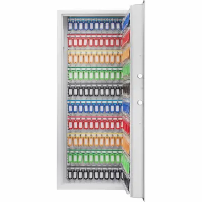 BARSKA Key Cabinet: 240 Key Capacity, Digital Lock, Steel, White, 34 in Ht, 15 3/4 in Wd - Key Cabinets with Digital Lock