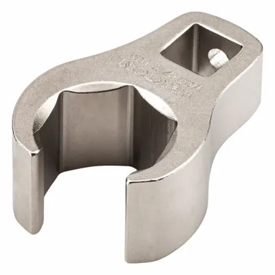 TEKTON Crowfoot Wrench: Steel, Satin Nickel, 3/8 in Drive Size, 19 mm Head Size - Metric Flare Nut Crowfoot Wrenches