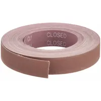 Aluminum oxide abrasive on J weight cloth backing for sanding, deburring, and finishing metal, wood, plastic, and painted surfaces. 240 grit, 1 inch wide by 75 feet long roll