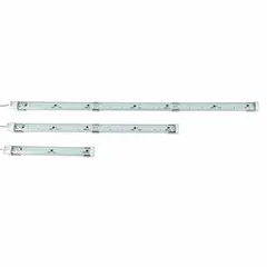 Rectangular LED machine tool light delivering up to 770 lm at 6500K color temperature. Operates on 24V DC ±10% with 8.64 W power consumption. Includes polycarbonate housing, bracket mounting, and 1 m wire leads. Suitable for illuminating work areas on industrial equipment, CNC machines, and assembly stations.